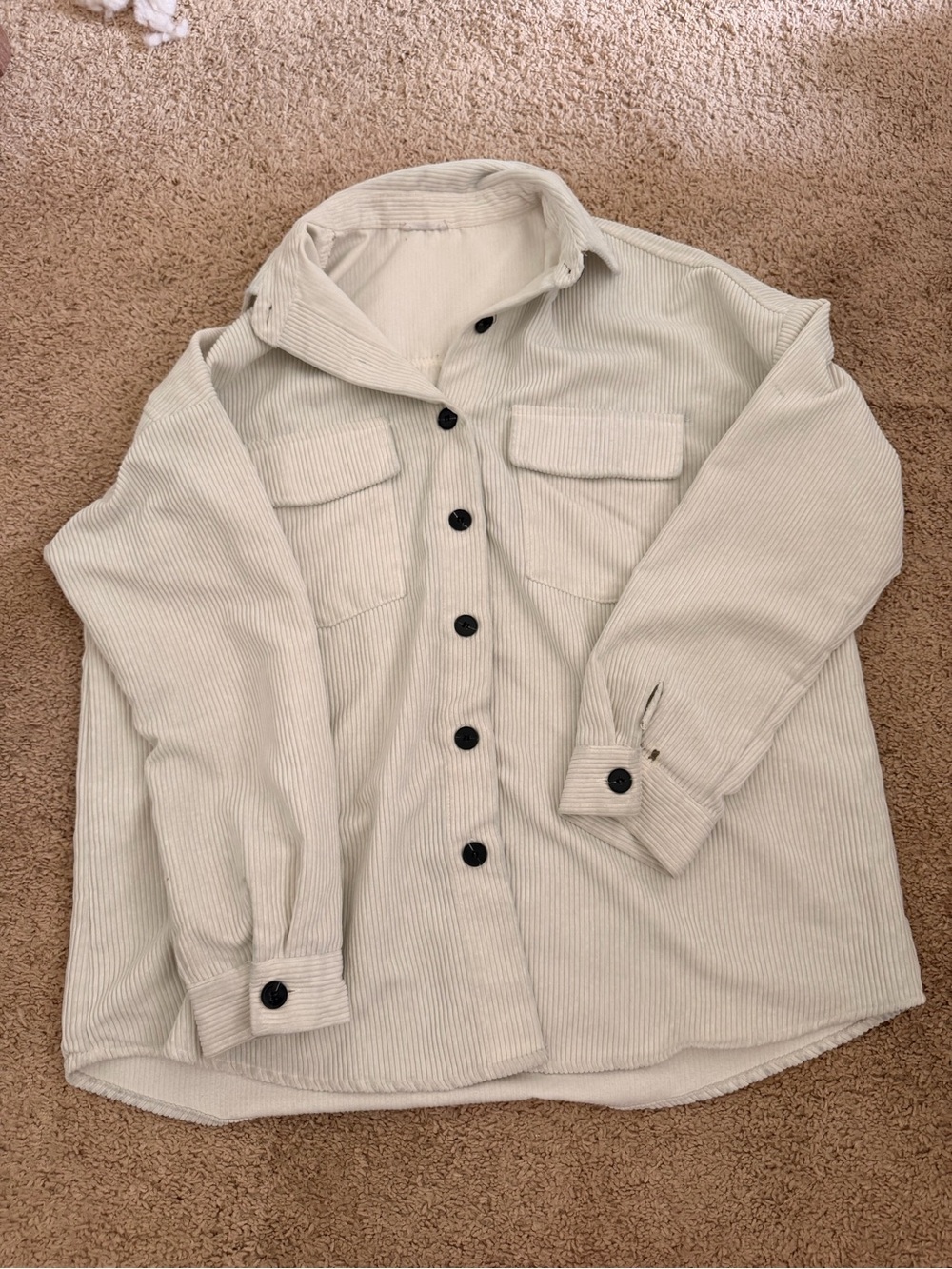 Ardene Light Beige Corduroy Button-Up Jacket